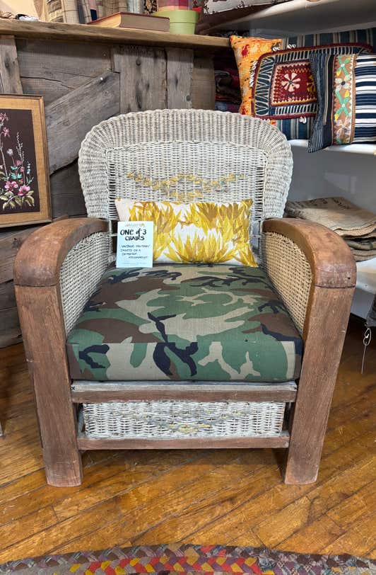 We add storied fabric to chairs, sofas, pillows & occasionally apparel.