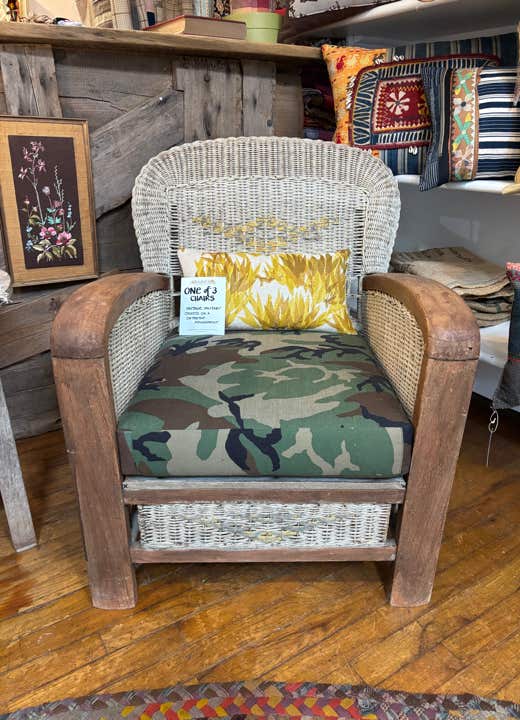 We add storied fabric to chairs, sofas, pillows & occasionally apparel.